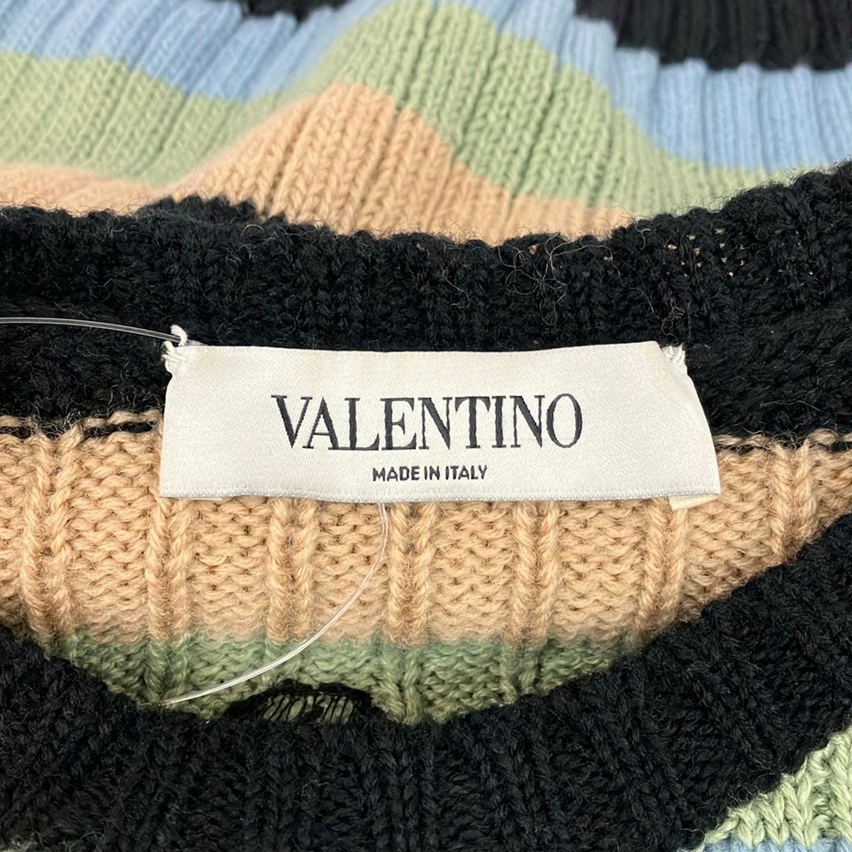 VALENTINO(バレンチノ) 長袖セーター サイズXS レディース - 黒×ライト 
