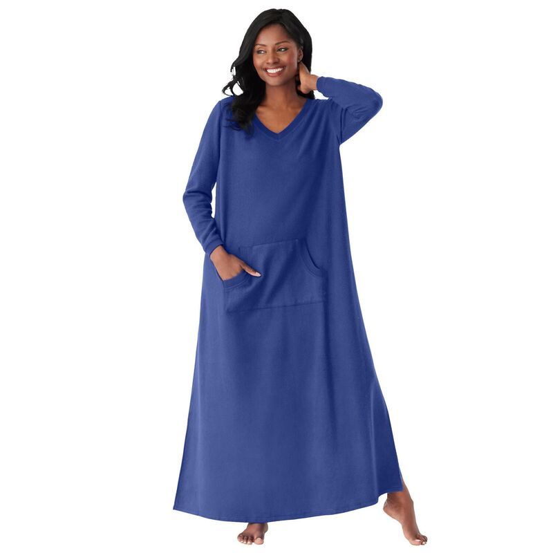 ドリームスアンドコー レディース アンダーウェア ナイトウェア プラスサイズ Dreams Co Plusize Long Sherpa Lounger Ultra Blue ブルー