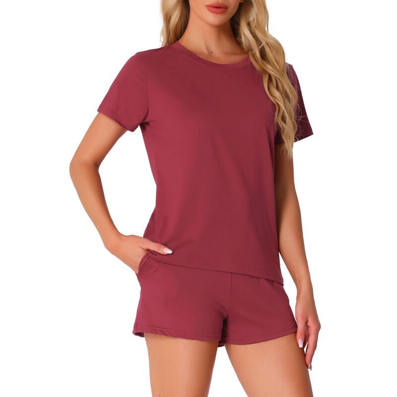 インスパイア シック レディース アンダーウェア ナイトウェア ショートパンツ INSPIRE CHIC Womens Pajama Sets 2 Piece Lounge Set Short Sle