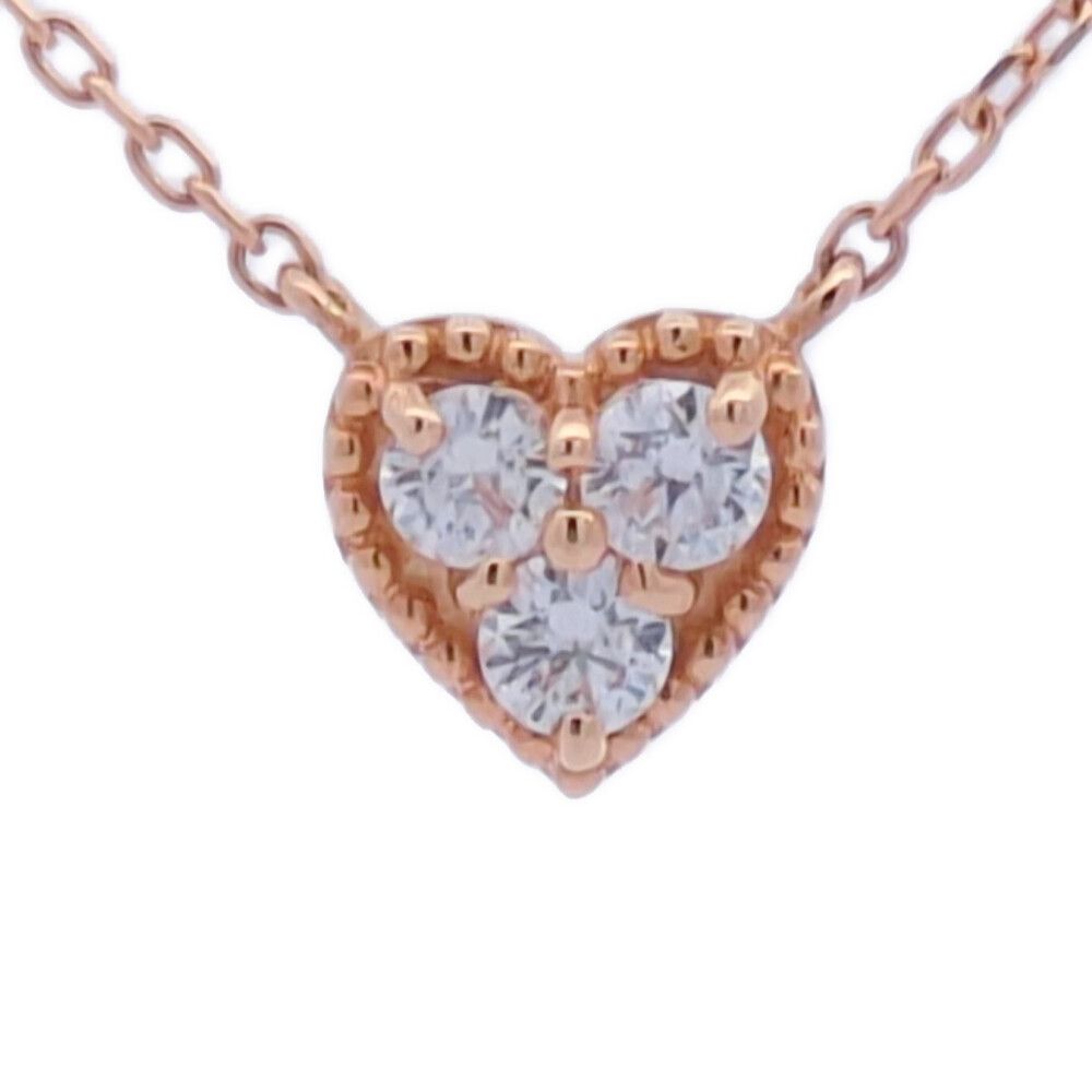 0.12ct Vendome Aoyama ヴイエーヴァンドーム青山 ハート ダイヤモンドネックレス ペンダント K18YG/750-1.6g イエローゴールド【♀】【A】【レディース】★■617110【中古】