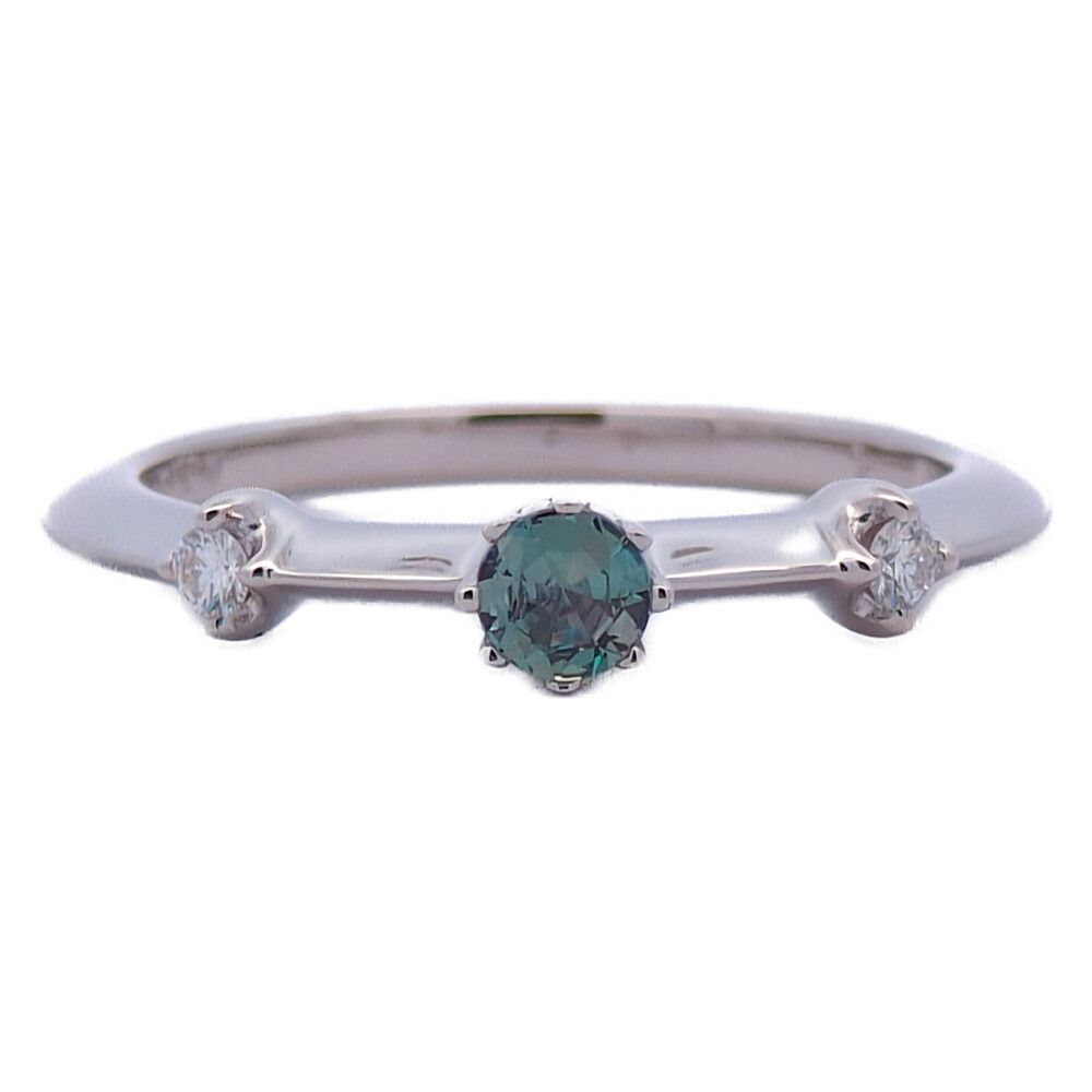 0.15ct 0.06ct MIKIMOTO ミキモト ロシア アレキサンドライト ダイヤモンドリング カラーチェンジ Pt950-3.9g 14号 #54 プラチナ【♀】【S】【レディース】★■614251【中古】