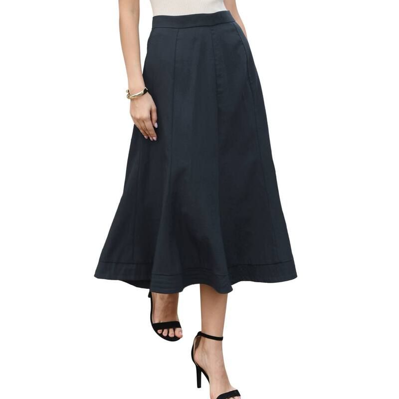 インスパイア シック レディース ボトムスカート A ライン ハイウエスト ミディ INSPIRE CHIC Work Skirt for Womens Dressy Casual High Wais