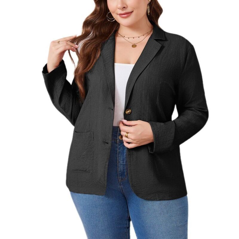 イエスファッション レディース アウター ジャケット・ブルゾン プラスサイズ ブレザー Yesfashion Womens Plusize Casual Dressy Blazer Notched L