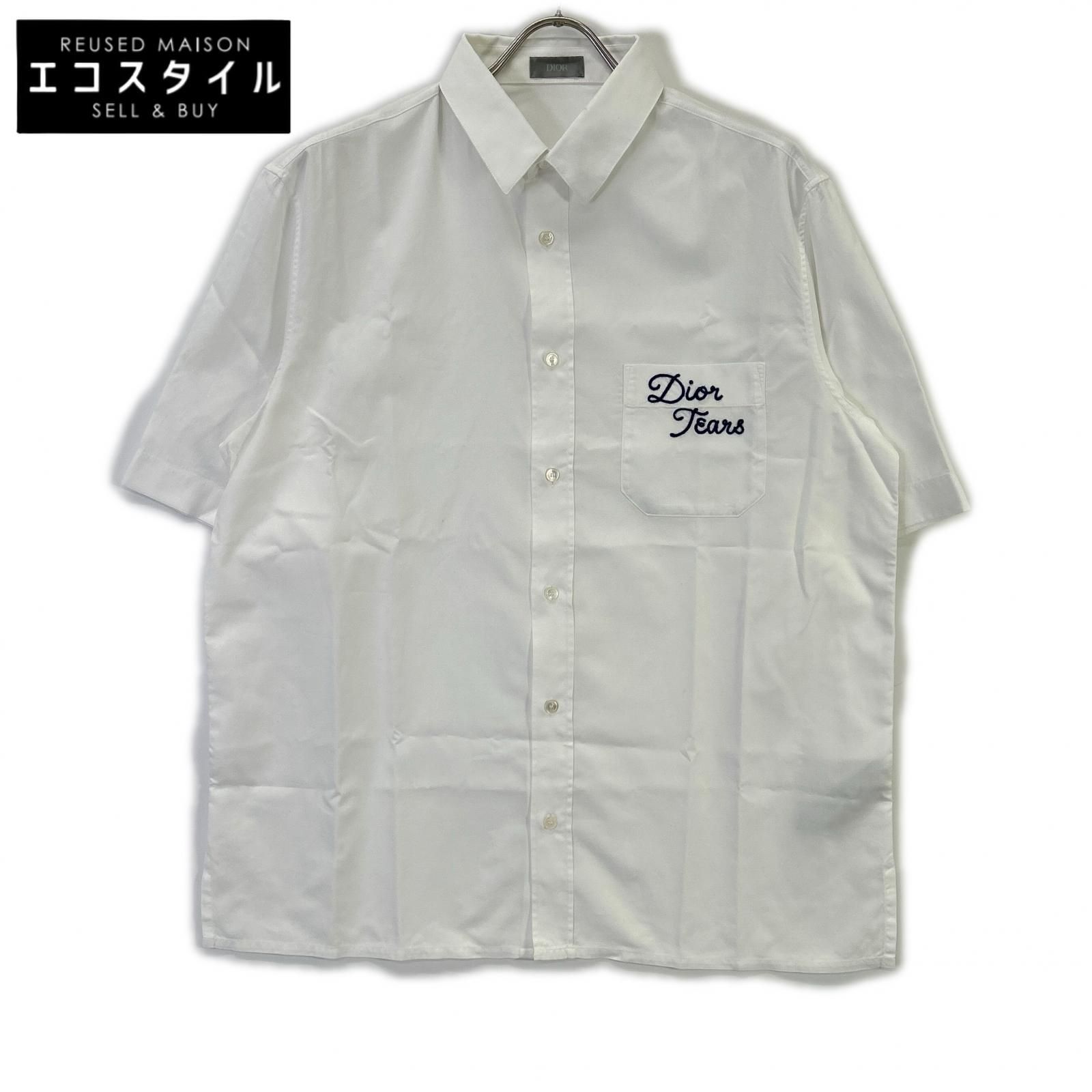 Dior HOMME　ディオールオム　393C532A5820 ホワイト × Denim Tears ShortSleeve Shirt　40
