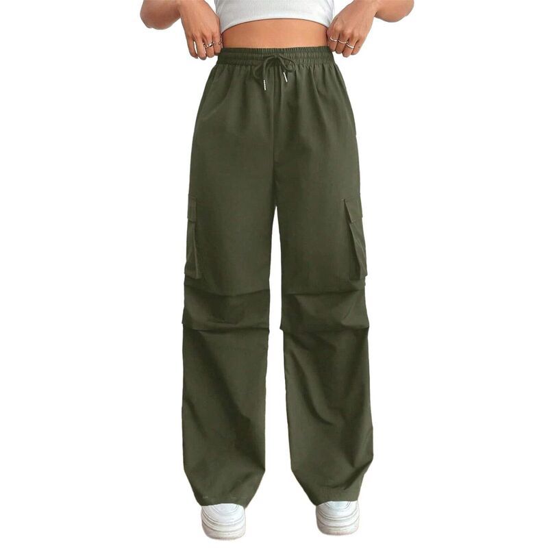 クリアラブ レディース ボトムス カジュアルパンツ カーゴパンツ Clearlove Cargo Pants Women High Waisted Parachute Pants with Pocke