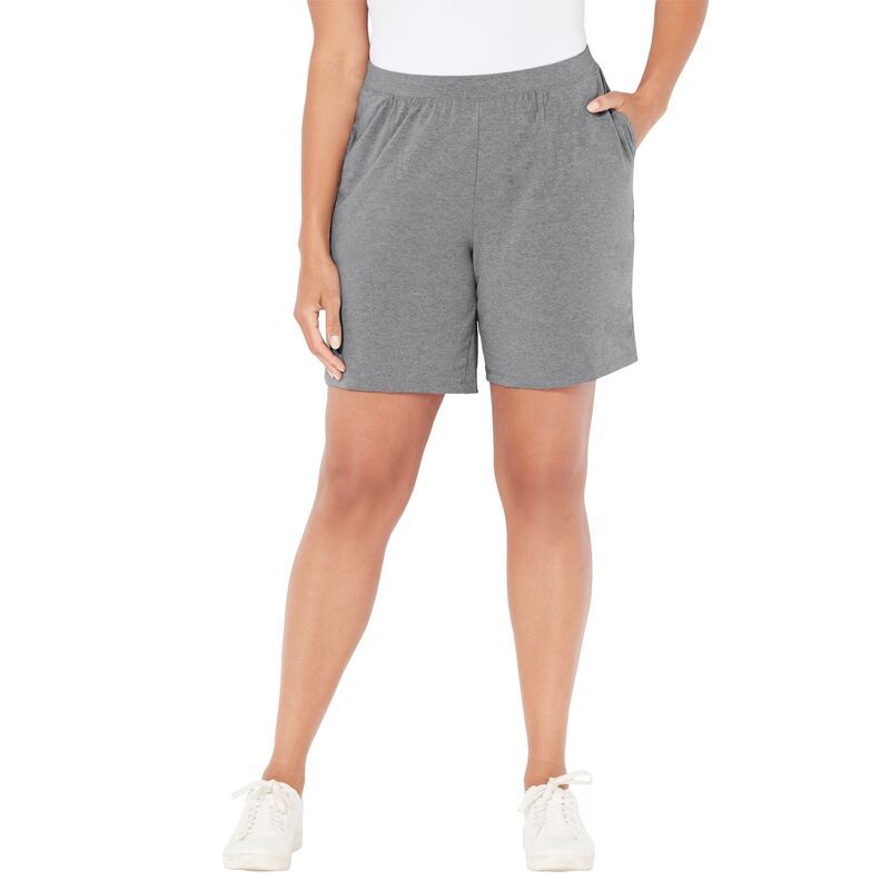 キャサリンズ レディース ボトムス ハーフパンツ・ショーツ プラスサイズ Catherines Womens Plusize Suprema Short Heather Grey グレー