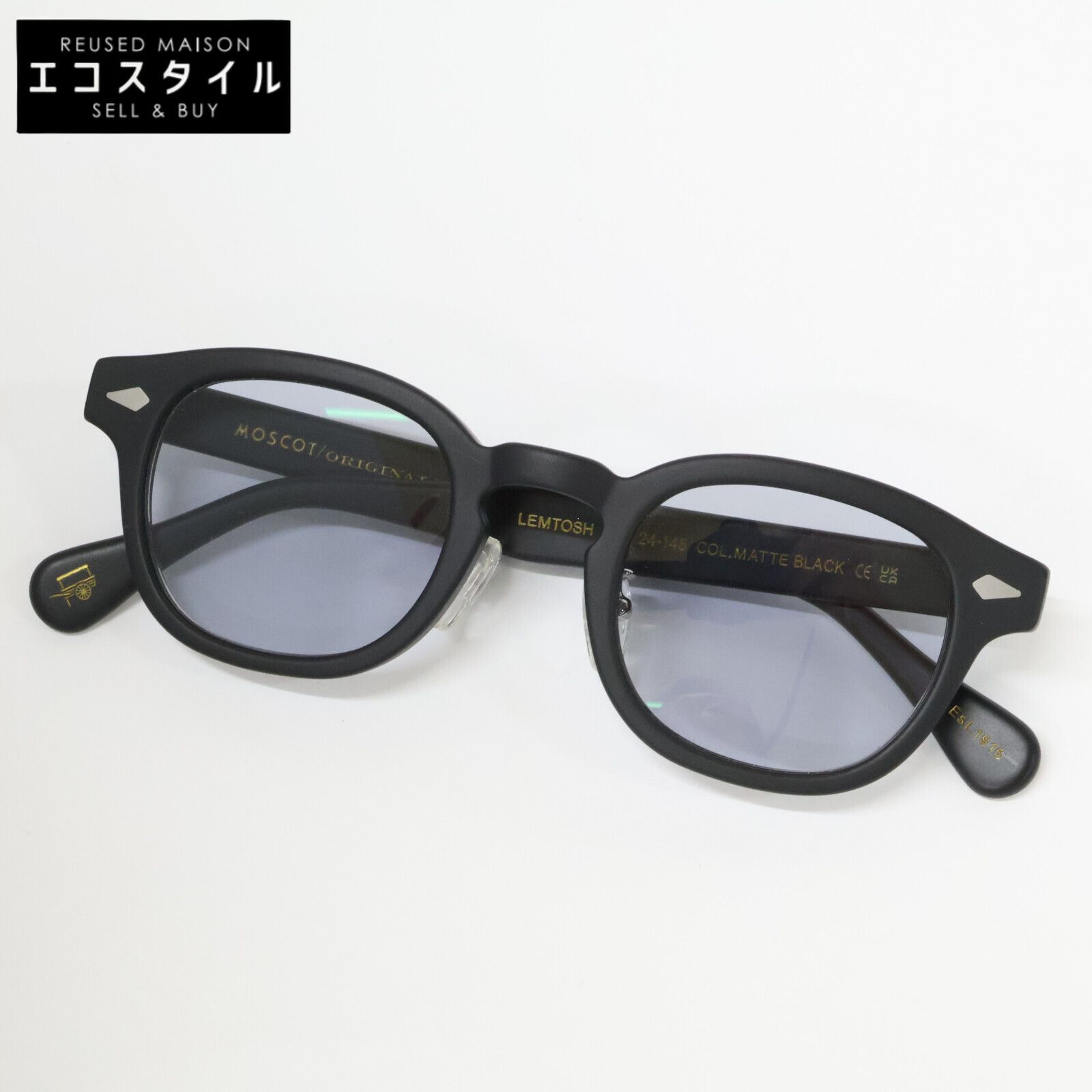 MOSCOT　モスコット　LEMTOSH COL.MATTE BLACK レムトッシュ 度入りレンズ ウェリントン アイウェア　46□24-145