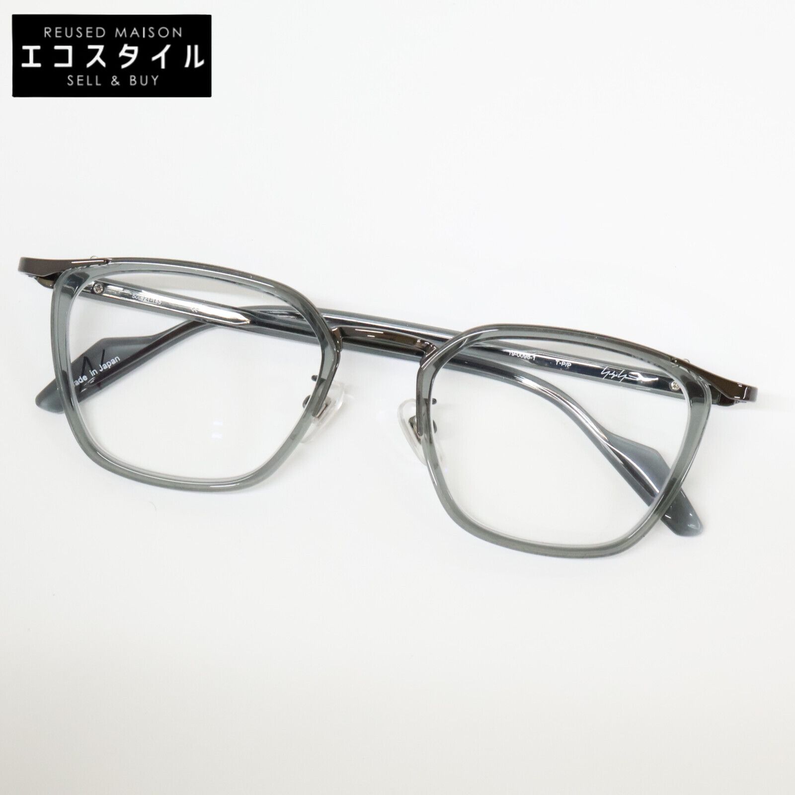 yohjiyamamoto　ヨウジヤマモト　【美品】19-0098-1 T・P/P 度入りレンズ コンビ アイウェア　50□21-145
