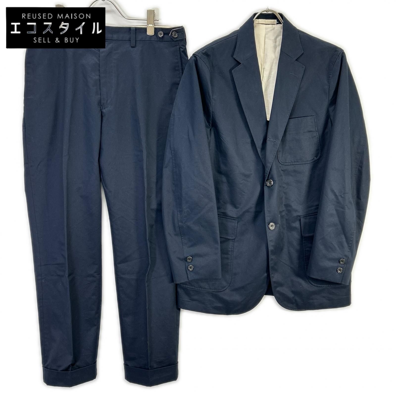 BEAMS+　ビームスプラス　23SS ネイビー 80/3 Twill 3B ジャケット/パンツ セットアップ　L