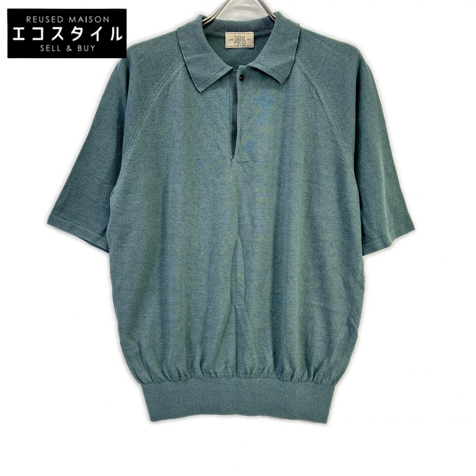 NIKKI ESSENTIAL PIECES　ニッキエッセンシャルピーシーズ　NEP-SS2530 25SS ブルー ニットポロトップス　2