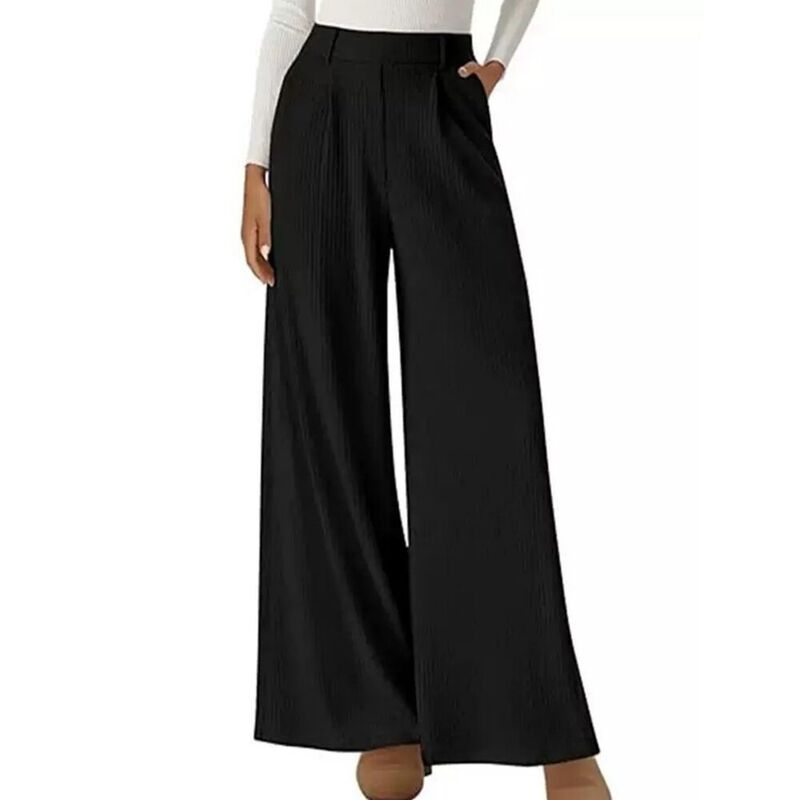 イエスファッション レディース ボトムス カジュアルパンツ ワイドレッグ ハイウエスト Yesfashion Womens Wide Leg Pants Elastic High Waist Caus