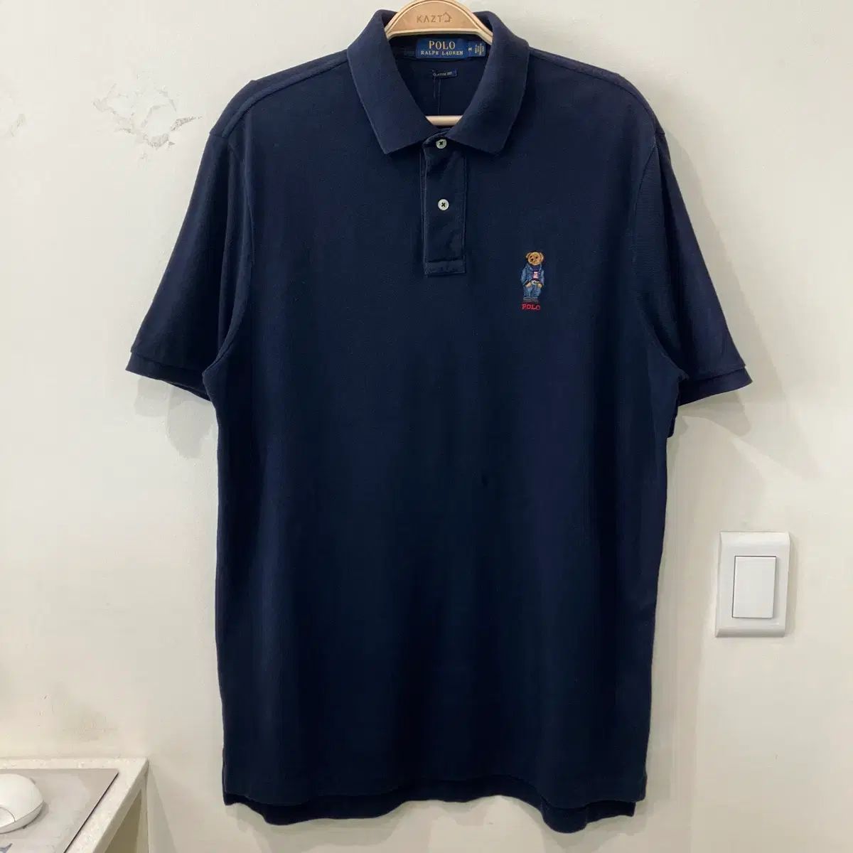 108 ポロ クマ 半袖 カラーTシャツ pk ネイビー
