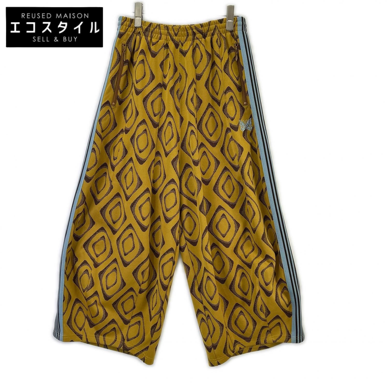 needles　ニードルズ　24SS OT1513 イエロー 総柄 H.D. Track Pant/ヒザデルトラックパンツ　XS