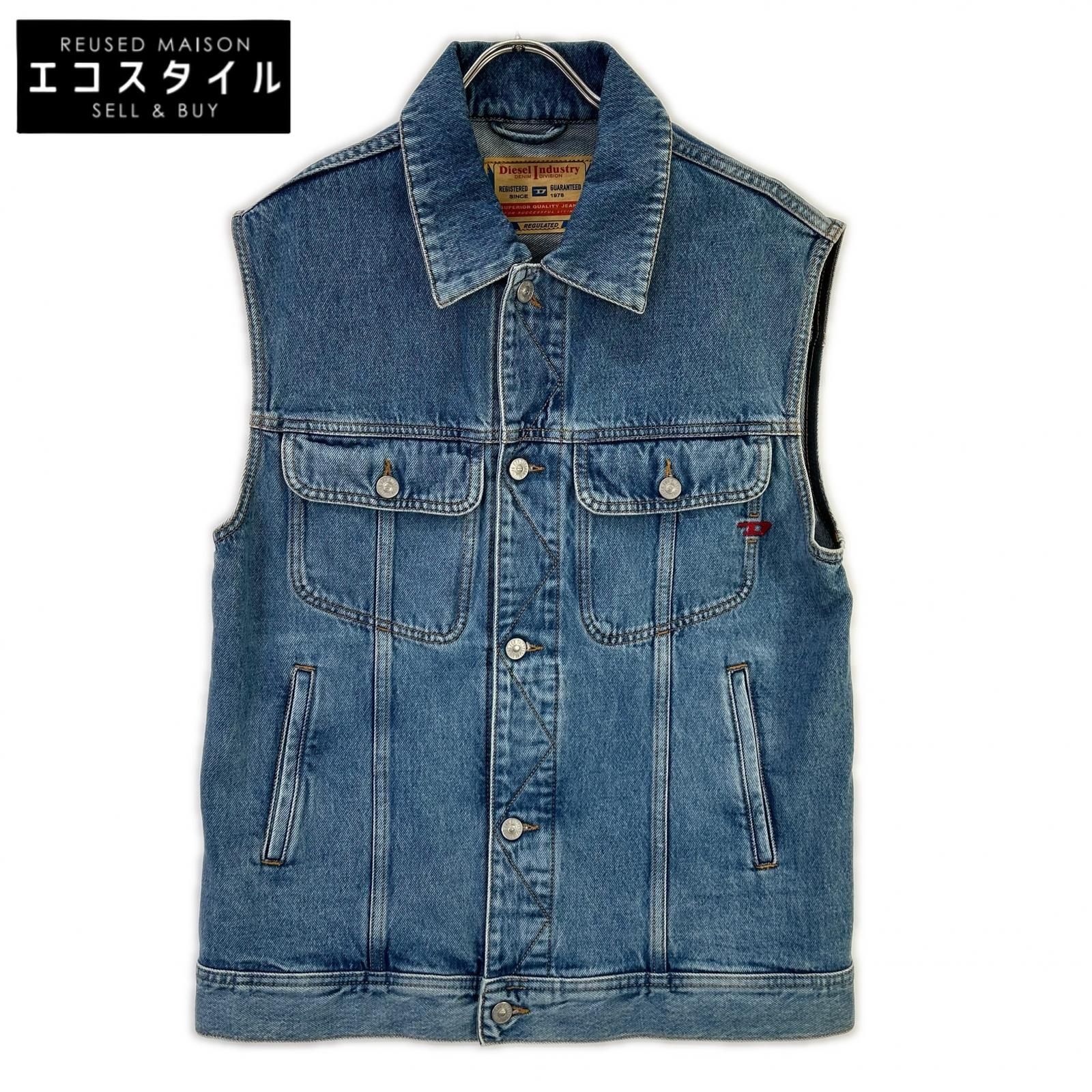 DIESEL　ディーゼル　A03872 ブルー D-BARCY-SM デニムベスト ジャケット　M