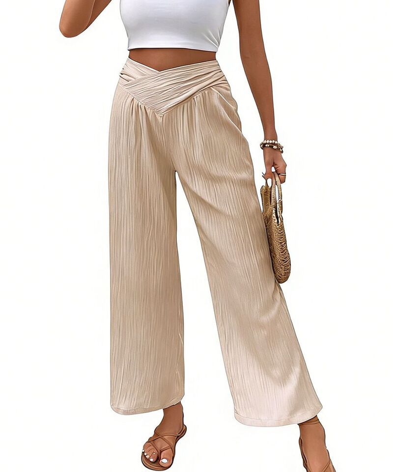 クリアラブ レディース ボトムス カジュアルパンツ クロップド ハイウエスト Clearlove Womens HighWaist Solid Color Commuter Style Cropped