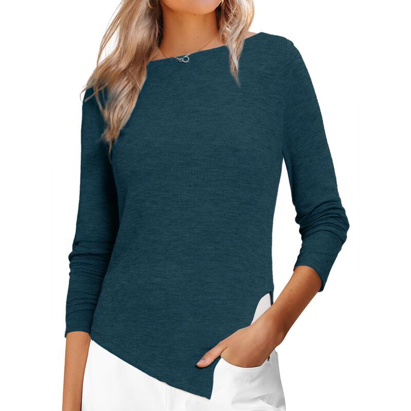 インスパイア シック レディース アウター ニット・セーター シャツ INSPIRE CHIC Womens Long Sleeve Boat Neck Fall Winter Irregular H