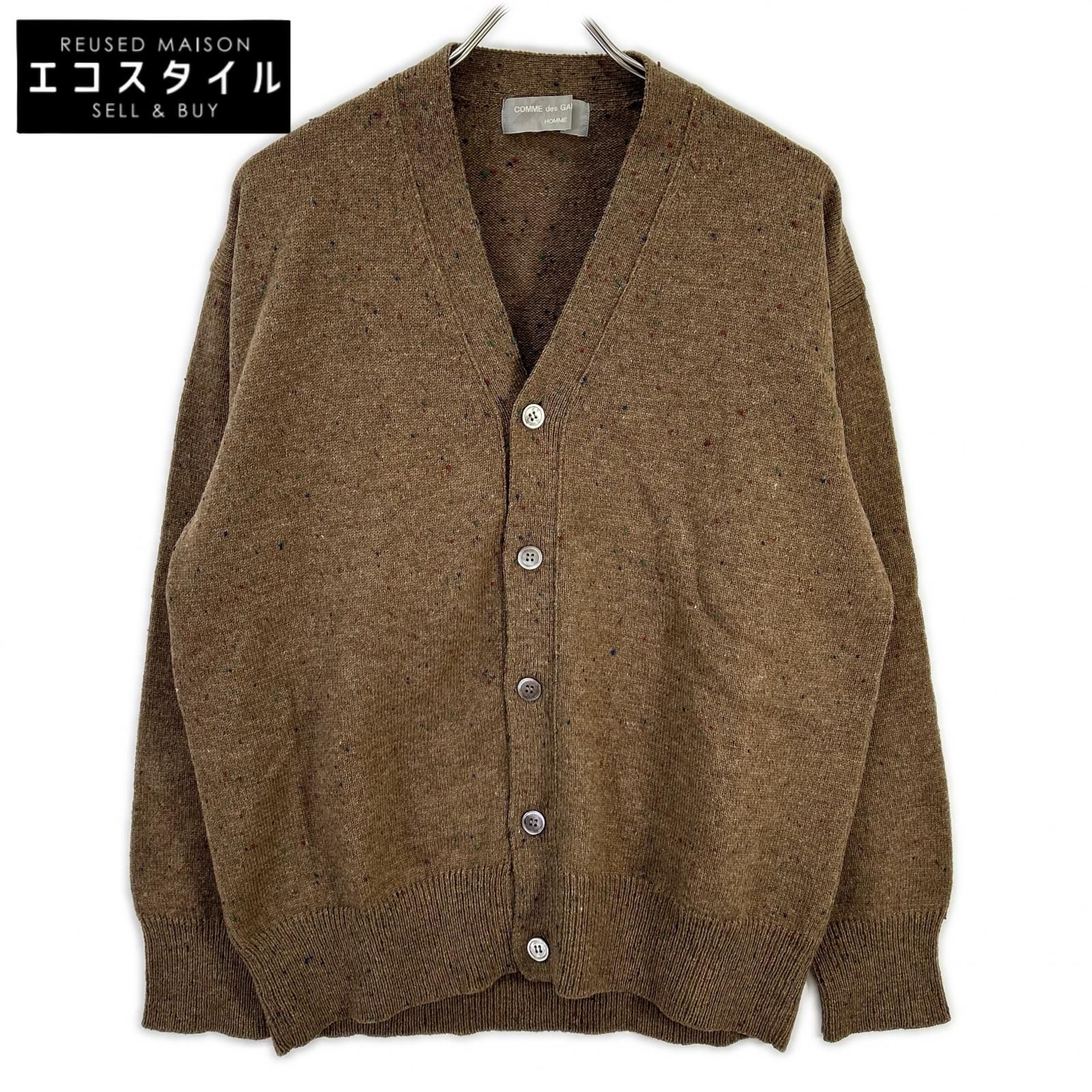 COMMEdesGARCONS HOMME　コムデギャルソンオム　90s 田中オム HN-050250 ブラウン ミックスカラー ニットカーディガン　表記なし