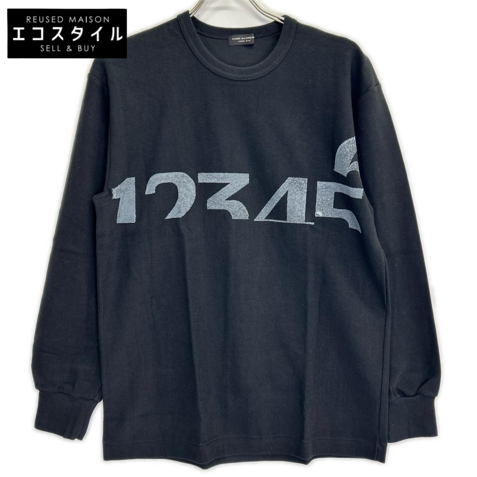 COMMEdesGARCONS HOMME PLUS　コムデギャルソンオムプリュス　95AW スリープ期 PT-040480 ブラック 顔料プリント ロングスリーブカットソー