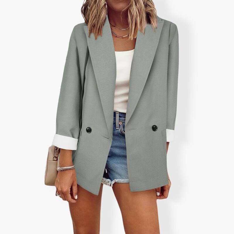 エリートスピリット レディース アウター ジャケット・ブルゾン ブレザー EliteSpirit Womens Long Sleeve Solid Blazer Classic SingleBreas