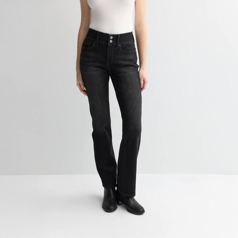 アプトナイン レディース ボトムス デニムパンツ ブーツカット ブーツ ジーンズ Womens Apt 9 Tummy Control Bootcut Jeans Black Wash ブラック