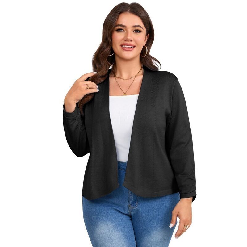 ボディサイズ レディース アウター ニット・セーター プラスサイズ カーディガン BODDYSIZE Womens Plusize Casualong Sleeve Cardigan Lightwei