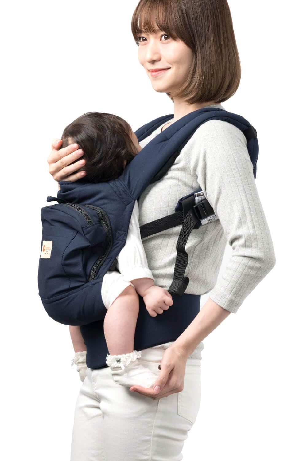 【人気商品】抱っこ おんぶ おんぶ紐 暑さ対策 だっこひも オールシーズン ベビーキャリー 抱っこ紐 BASIC（ベーシック） napnap（ナップナップ） (ネイビー)