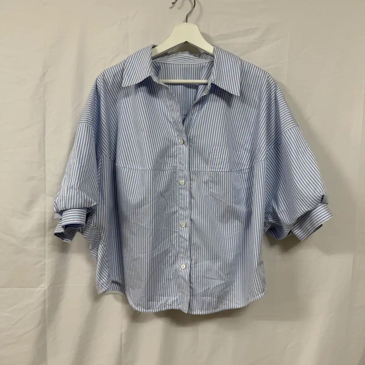 The HANDSOME 24SS システム ストライプ ワイド シャツ ブラウス