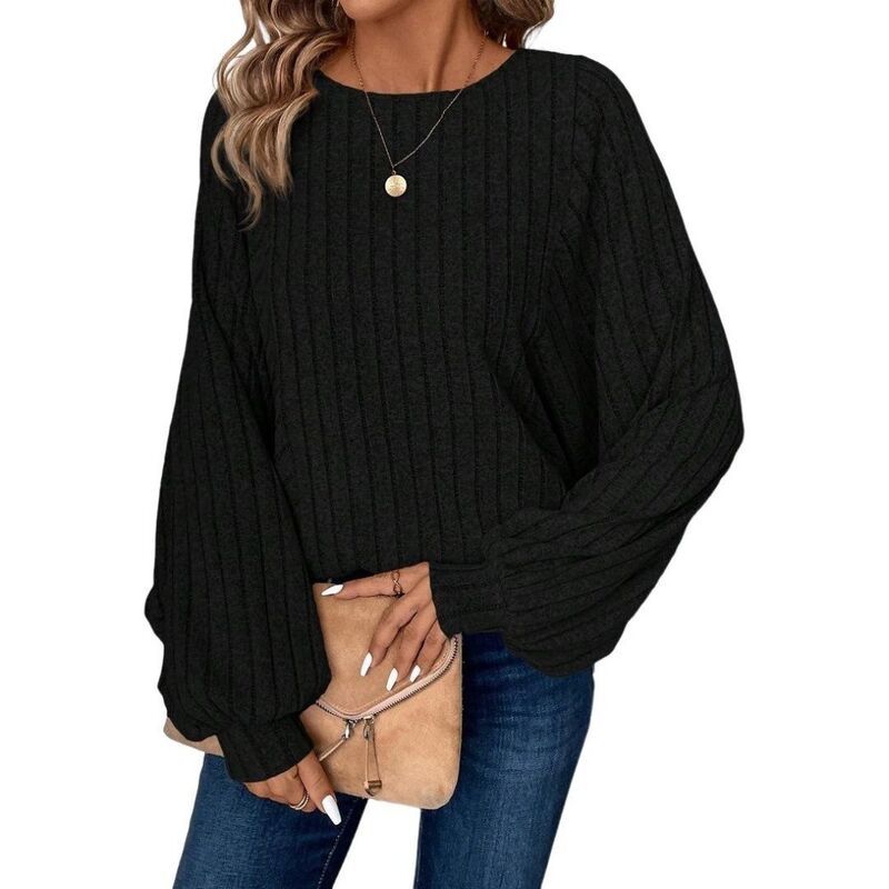 ボディサイズ レディース アウター ニット・セーター クルーネック シャツ BODDYSIZE Womens Batwing Long Sleeve Shirts Crewneck Tunic Top