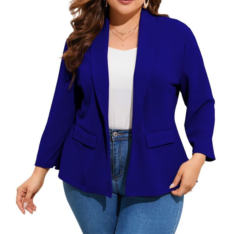 クリアフラワー レディース アウター ジャケット・ブルゾン プラスサイズ ブレザー ClearFlower Womens Plusize Blazer 34 Sleeve SingleButton S