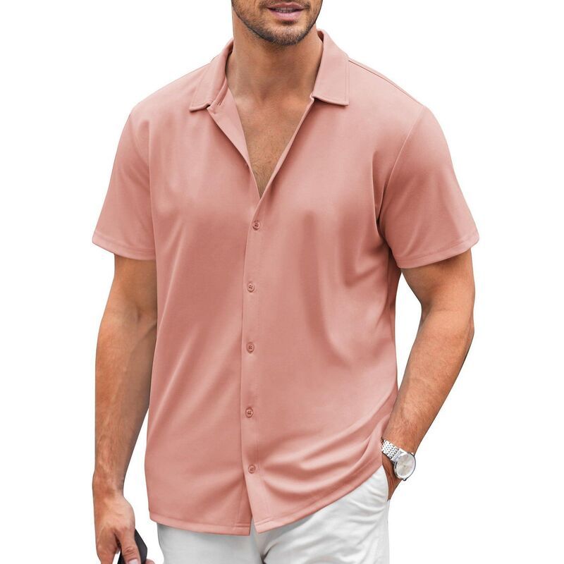 クーファンディ レディース トップス Tシャツ ボタンダウン COOFANDY Mens Casual Shirtshort Sleeve Muscle Fit Button Down Shirtsu