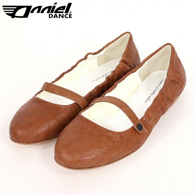 アニエルダンス　24㎝　フラットシューズ　ブラウン アニエル Anniel レディース バレエシューズ フラットシューズ レザー