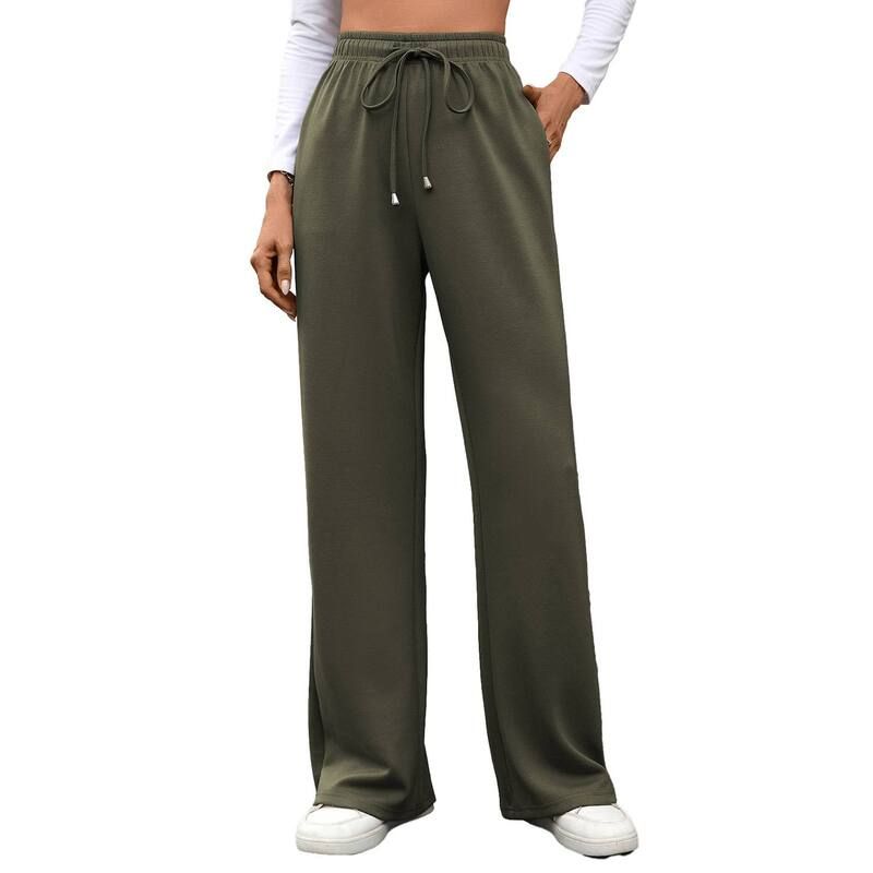 コジョイン レディース ボトムス カジュアルパンツ ワイドレッグ スウェットパンツ ジョガーパンツ Kojooin Womens Elastic Waist Sweatpants Wide Leg D