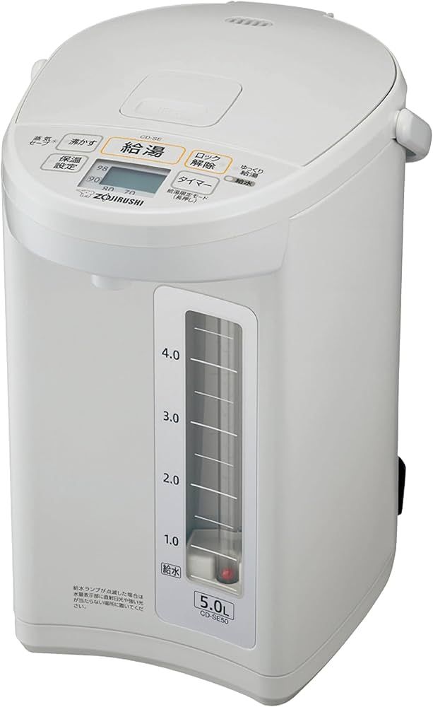 【動作確認済】【中古】本体のみ 象印 電動ポット 大容量5.0L CD-SE50-WG ホワイトグレー系 2022年製