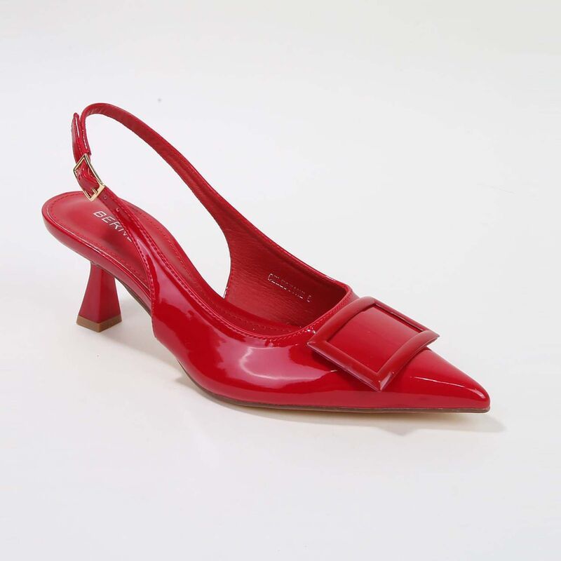 バーネス レディース シューズ パンプス ヒール BERNESS Celestine Kitten Heel Slingbacks Red レッド