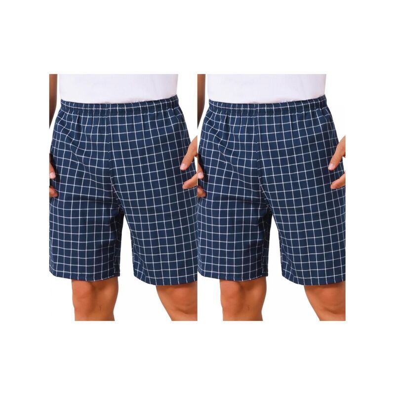 インスパイア シック レディース アンダーウェア ナイトウェア ショートパンツ INSPIRE CHIC 2 Packs Mensummer Casual Elastic Waist Plaid Pa