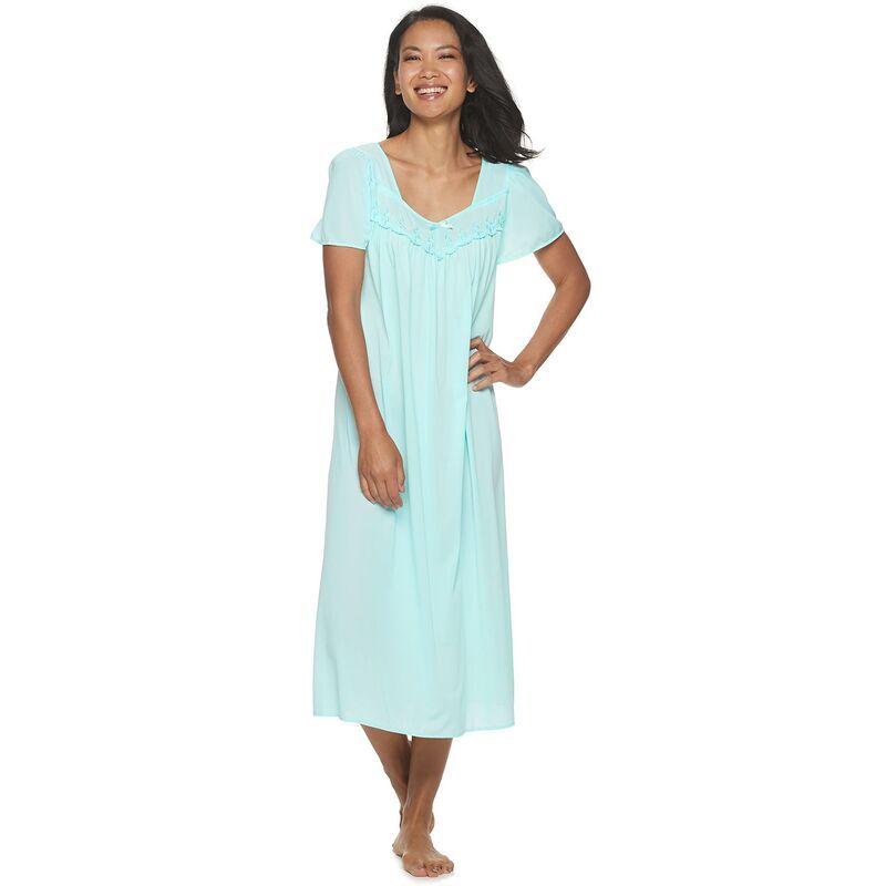ミスエレインエッセンシャルズ レディース アンダーウェア ナイトウェア Womens Miss Elainessentials Long Tricot Nightgown Seafoam 10,625円