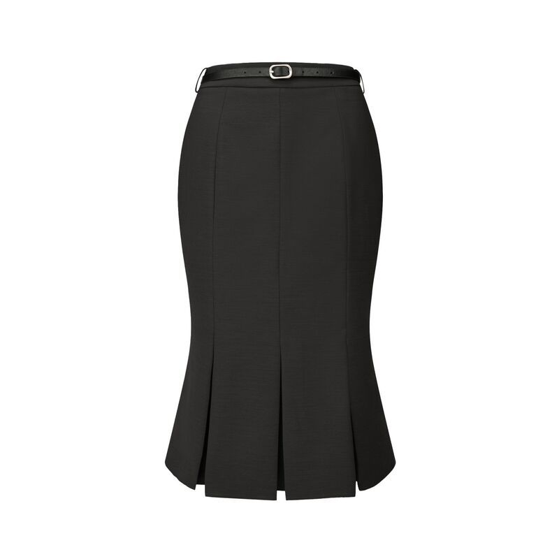 ホンベティ レディース ボトムスカート ひざ丈 Hombety Womens Work Skirt Below Knee Length Fishtail Skirt Black ブラック