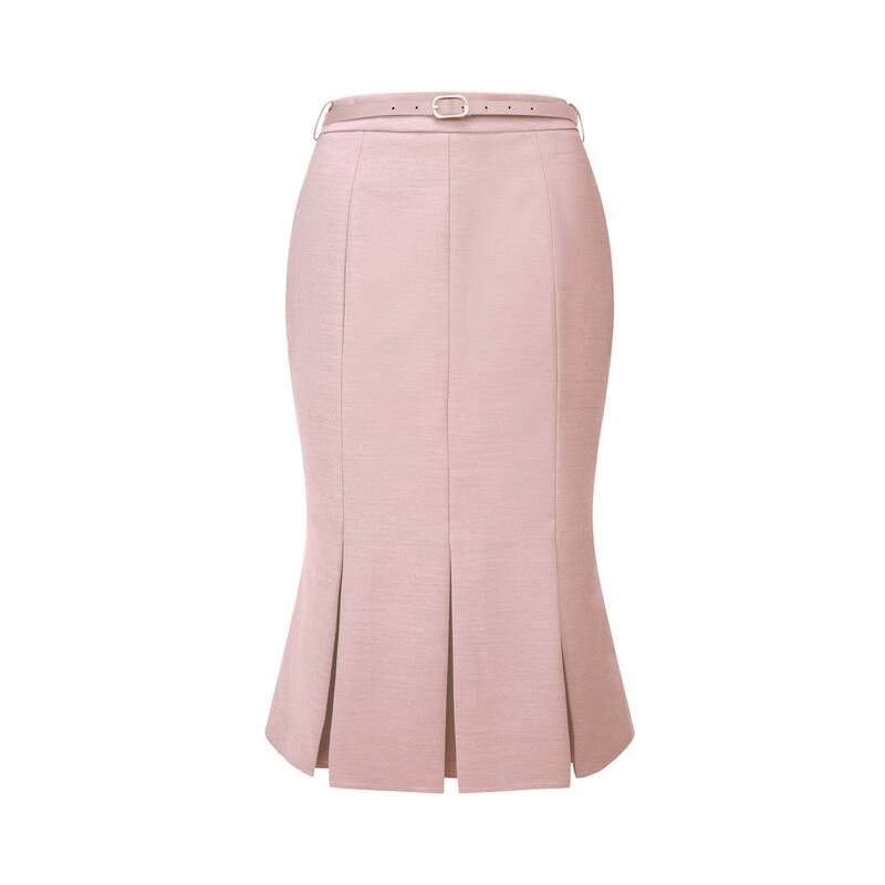 ホンベティ レディース ボトムスカート ひざ丈 Hombety Womens Work Skirt Below Knee Length Fishtail Skirt Pink ピンク
