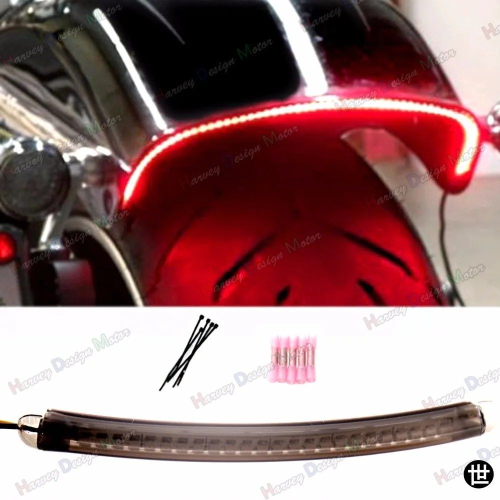 ハーレー 2013-2018 ブレイクアウト FXSB CVO 用 LED フェンダー ランニング ブレーキ ライト ウィンカー スモークレンズ キット 1個
