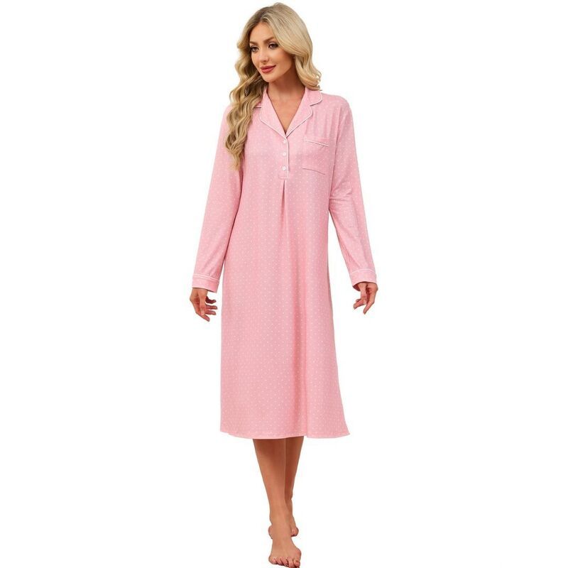 ボディサイズ レディース アンダーウェア ナイトウェア コットン BODDYSIZE Long Sleeve Nightgowns for Women Soft Cotton Comfy Lightw