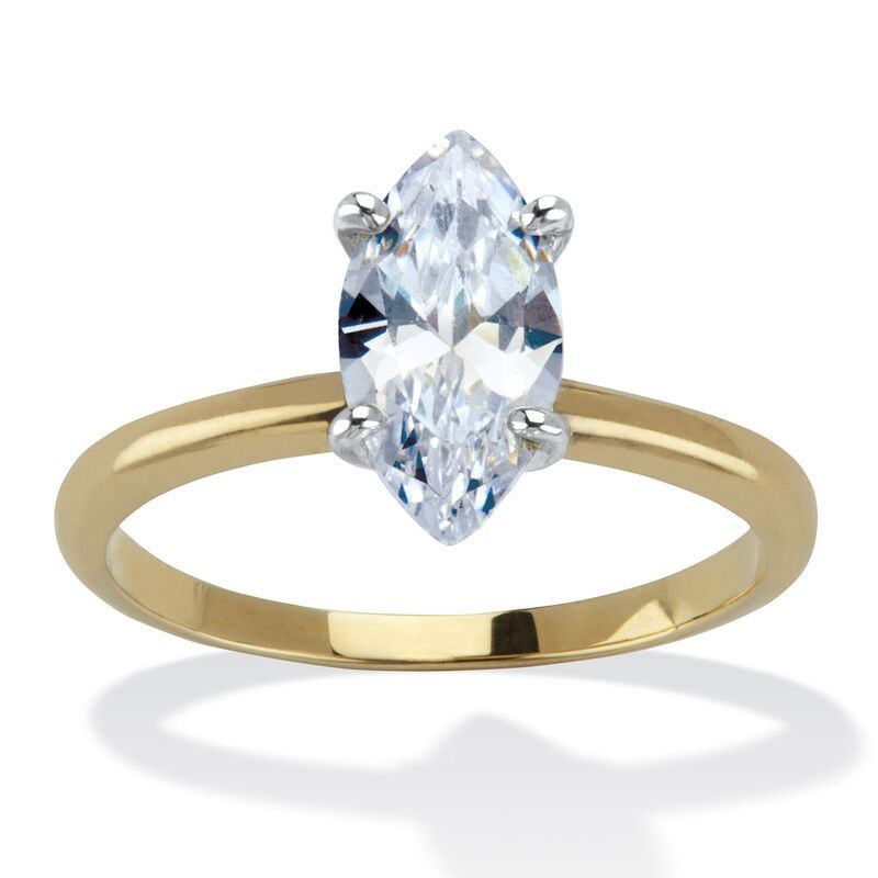 パームビーチジュエリー レディース アクセサリー リング PalmBeach Jewelry 2 TCW Marquise Cubic Zirconia 18k GoldPlated Solitair