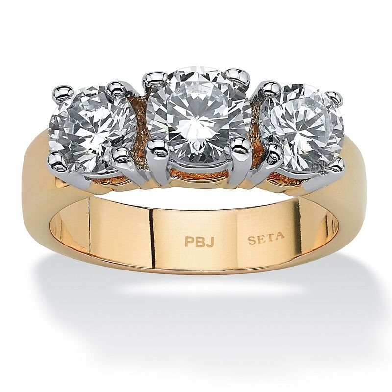 パームビーチジュエリー レディース アクセサリー リング PalmBeach Jewelry 228 TCW Round Cubic Zirconia ThreeStone Anniversary R