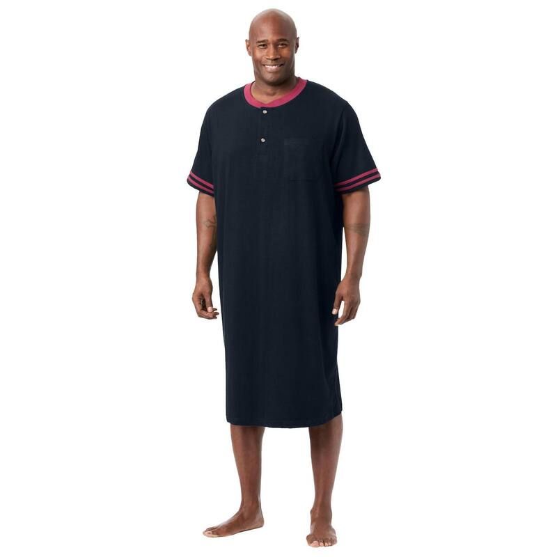 キングサイズ レディース アンダーウェア ナイトウェア トール シャツ 半袖 ジャージー KingSize Mens Big Tall ShortSleeve Jersey Henley Nights