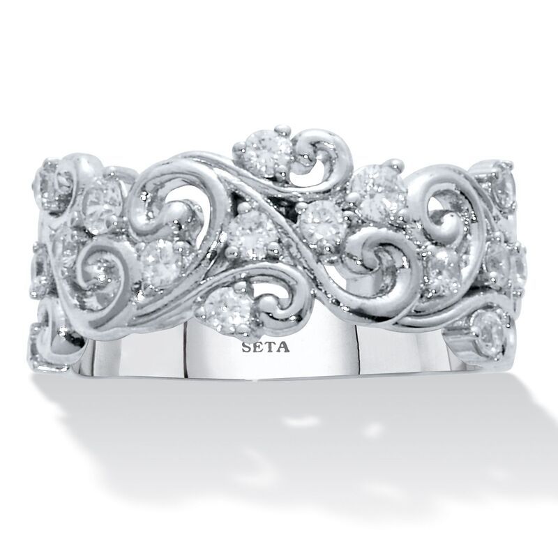 パームビーチジュエリー レディース アクセサリー リング ヴィンテージ PalmBeach Jewelry 58 TCW PlatinumPlated Cubic Zirconia Vintage R