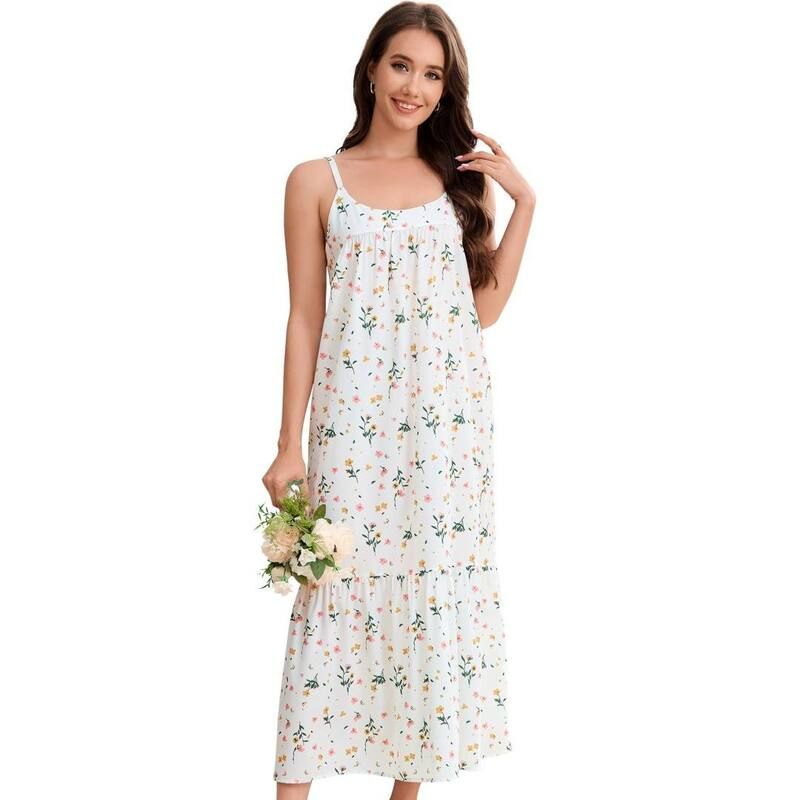 ボディサイズ レディース アンダーウェア ナイトウェア プリント パッチワーク BODDYSIZE Womenspaghetti Printed Nightgown Layered Patchwork