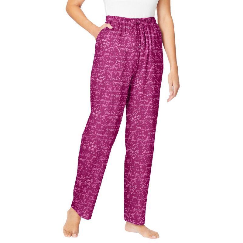 ドリームスアンドコー レディース アンダーウェア ナイトウェア プラスサイズ ニット Dreams Co Plusize Knit Sleepant Raspberry Stars