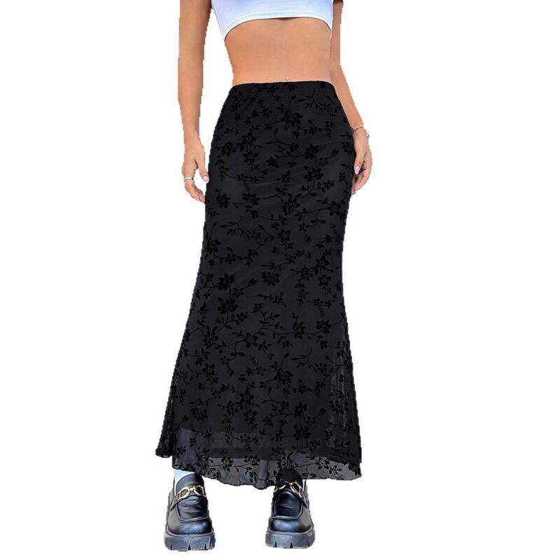 イエスファッション レディース ボトムスカート メッシュ Yesfashion Womens High Waisted Mesh Skirt Y2k Outfits Fishtail Bodycon