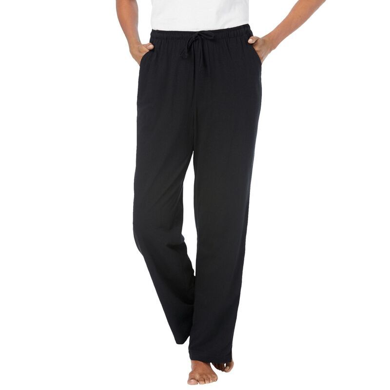 ドリームスアンドコー レディース アンダーウェア ナイトウェア プラスサイズ ニット Dreams Co Plusize Knit Sleepant Black ブラック