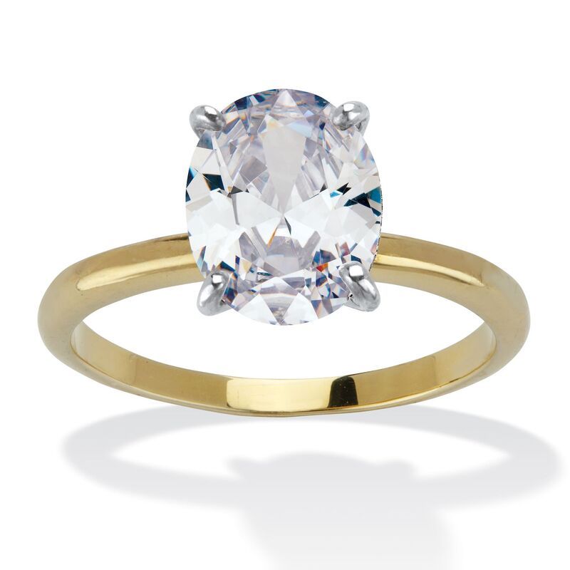 パームビーチジュエリー レディース アクセサリー リング PalmBeach Jewelry 254 TCW Cubic Zirconia Oval Solitairengagement Ring S