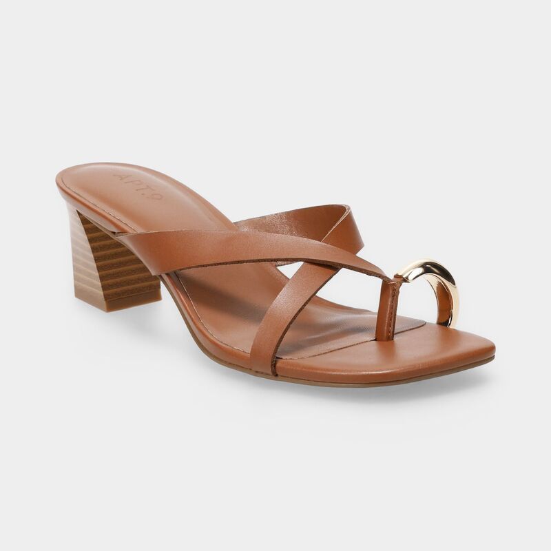 アプトナイン レディース シューズ パンプス サンダル ヒール Apt 9 Princie Womens Open Toe Block Heel Sandals Brown ブラウン